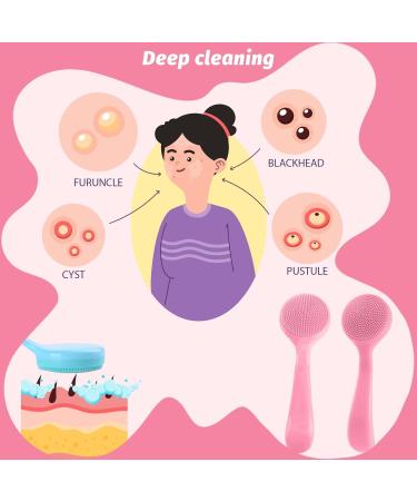 Shop Wllhyf 2er-Pack Soft Silicone Manual Face Cleaning Brush - Blackhead Remover Peeling Pad (Pink) - International Shipping Available - Buy Online on SooperMarket.com