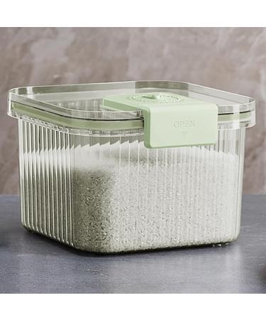Sions Fully Transparent Rice Dispenser Grain Rice Storage Jar with Sealing Lid Large-Capacity Kitchen Airtight Storage Box Wide-Mouth Sealed Jar with Time Scale Green 17 * 24.2cm Green 17*24.2cm