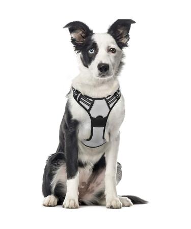Rabbitgoo dog harness medium -sized dogs anti train crockery dog with control no pull adjustable dog dishes large dogs breathable reflex stripes breast harness dog safe guidance gray xl xl (1 Pack) gray