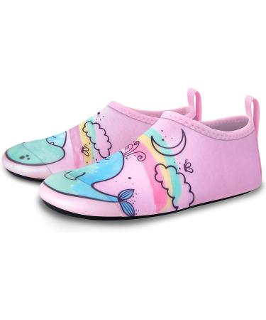 SEEKWAY Kids Water Shoes - Quick Dry Aqua Socks for Boys and Girls | Non-Slip, Perfect for Outdoor Sports, Pool, Swim, Beach | Size 5-6 Toddler | Rainbow Whale Design - Buy Online on SooperMarket.com
