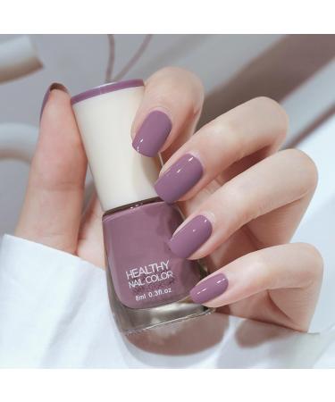 Purple Nail Polish Nail Varnish Lilac Lavender Violets Pale Purple Quick Dry Natural Long Lasting No Need Baking Nail Polish for Christmas DIY Nail Art
