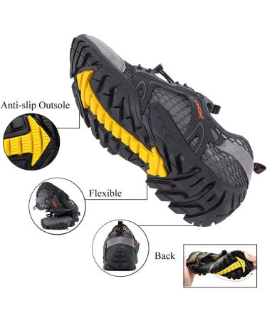 VTASQ Men's Hiking Shoes - Lightweight Breathable Outdoor Sports Sandals Anti-Slip Trekking Footwear - EU Size 44 Gray - Buy Online on SooperMarket.com