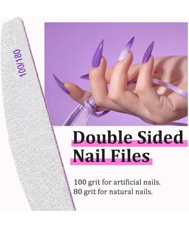 Nail Files 20PCS Professional Double Sided 100/180 Grit Nail Files Emery Board Manicure Pedicure Tool and Nail Buffering Files - Buy Online on SooperMarket.com