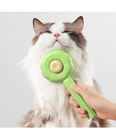 Self Cleaning Cat Brush for Shedding Indoor Cats - Deshedding Tool for Long Haired Cats & Short Haired Dogs - Slicker Brush & Fur Comb for Efficient Grooming - Green - Buy Online on SooperMarket.com