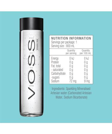 Voss Artesian Sparkling Glacier Water 0.8L - Premium Glass Bottled Water for International Shipping - Buy Online on SooperMarket.com