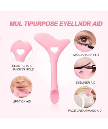 4pcs Eyeliner Stencils Eyeliner Helper Tool Silicone Eyeliner Eyeshadow Stencils Mascara Shield Applicator for Eyeliner Eyelashes Eyebrows Lip Liner Face Contour (Pink) - Buy Online on SooperMarket.com