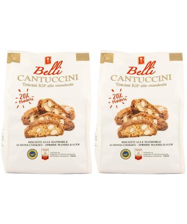 Belli - Almond Cantuccini Biscotti (250g Pack of 2) | Gourmet Artisan Biscuits From Tuscany