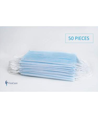 ViraCare 3 Ply Medical Surgical Face Mask Type IIR - 50 Pack | Fluid Resistant, Ear Loop | UK Stock - Buy Online on SooperMarket.com