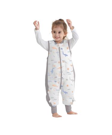 Baby Sleeping Bag with legs 2.5 tog toddler sleeping bag with feet Winter Warm Cotton Swaddle Wrap 6-18 Months 1-2Years 2-3 Years Whales M(1-2 Years)