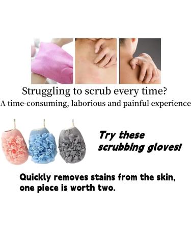 WUBAYI Double-Sided Exfoliating Glove Set with Loofah Sponge - Deep Clean Shower Mitt for Men and Women - Buy Online on SooperMarket.com