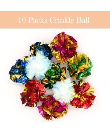 LASOCUHOO 30PCS Interactive Cat Toy Pack - Cat Crinkle Balls, Sparkle Balls, Spiral Springs - Buy Online on SooperMarket.com