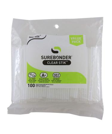 Surebonder DT-100 Made in the USA All Purpose Stik-Mini Glue Sticks-All Temperature-5/16"D, 4"L Hot Melt Glue Sticks-100/ Pack
