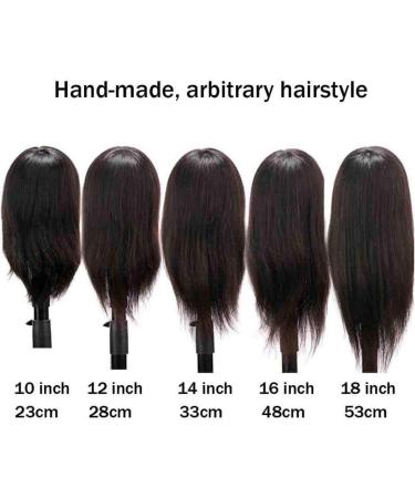 Real Hair Tailor Puppet Female Training Head - 16inch Hair Salon Practice Model for Dyeing & Trimming - Buy Online on SooperMarket.com