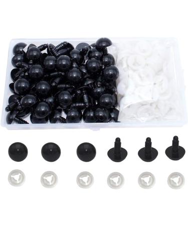 50pcs 15mm Black Plastic Safety Eyes with Washers for Dolls, Puppets, Plush Animals - DIY Craft Supplies - Buy Online on SooperMarket.com