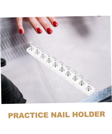 WOFASHPURET Metal Stand 1 Set Nail Art Base Press on Nail Stand Beauty Nail Display Acrylic Metal Nail Mud Creative Nail Display 19.50X2.00X0.80CM Silver - Buy Online on SooperMarket.com