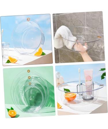 OFFSCH Transparent Plastic Washbasin Wash Basin Plastic Face Cleaning Basin Salon Washing Basin Wash Plastic Basin Foot Soaking Basin Kitchen Sink Bowl Wash Bowl Vegetable Bowl Baby Large Transparent 26.7x25.7cm - Buy Online on SooperMarket.com