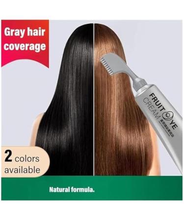 Black Fruit Hair Dye Cream for Grey Hair Coverage | Natural Dark Brown Hair Color for Men & Women - Shop Now - Buy Online on SooperMarket.com