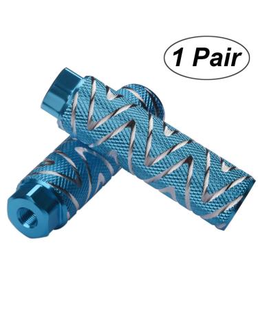 Amotor Aluminum Alloy Bike Pegs BMX Pedals Fit 3/8 inch Axles(2 Pcs) azure