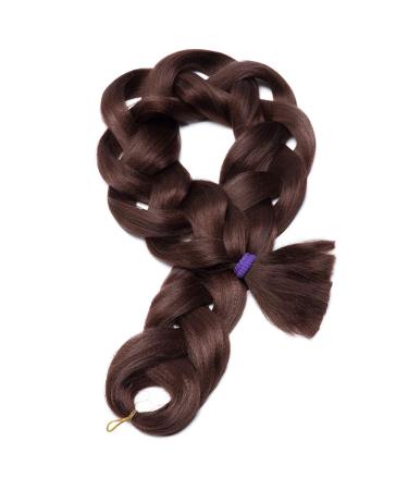 Tess 41 Jumbo Braids Extensions - Crochet Synthetic Hair (3PCs 165g/bundle 100cm) - Chestnut & Chocolate Brown - Buy Online on SooperMarket.com