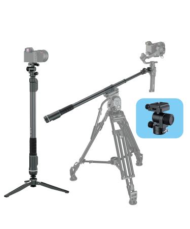 MOZA Slypod Pro Slider Motorized Monopod Camera Sliders Made of Light-Weight Carbon Fiber Vertical Payload 13Lb Extend Out 520mm 5.5H Running Time with Pan and Tilt Head & Tripod