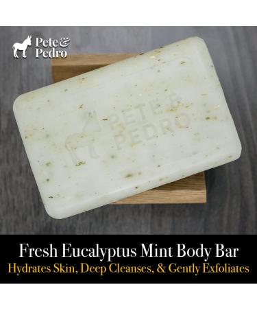 Pete & Pedro Body Bar Soap - Hydrating Exfoliating Cleansing Bar with Eucalyptus Scent | Shea Butter & Olive Oil | 6 oz - Buy Online on SooperMarket.com