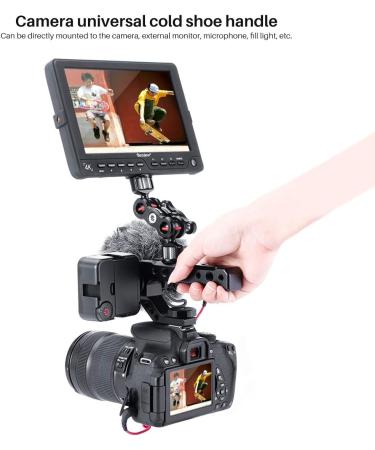 UURig R005 Camera Top Handle Grip with 3 Cold Shoe Adapters for Sony A7III - Stabilizing Rig for Mounting Microphone, LED Light, and Monitor - Metal Construction for Easy Low Angle Shots - Buy Online on SooperMarket.com