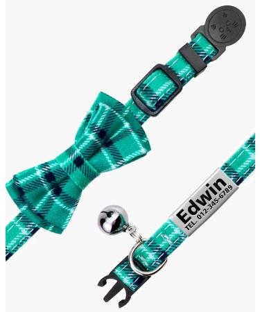 Tagme Turquoise Cat Collar with Personalized Name & Phone Number - Safe Kitten Neck Band with Bell | 1 Pack - Buy Online on SooperMarket.com