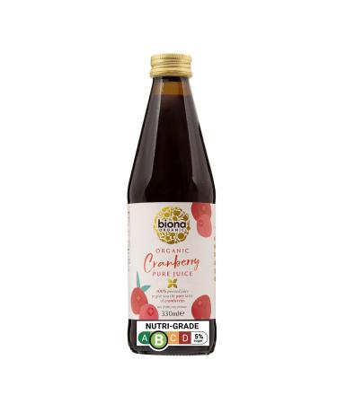 Biona Organic Cranberry Juice 330 ml - Pure Pressed Fruit Juice - Freshly Harvested by Organic Farmers - Free from Preservatives Sugar & Sweetener - Not from Concentrate
