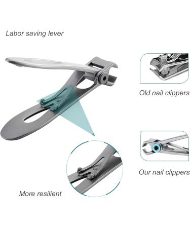 KVSERT 2X Nail Clipper Set Thick Toenail & Fingernail Cutter with Wide Opening Stainless Steel Kit for Men & Women Silver - Buy Online on SooperMarket.com