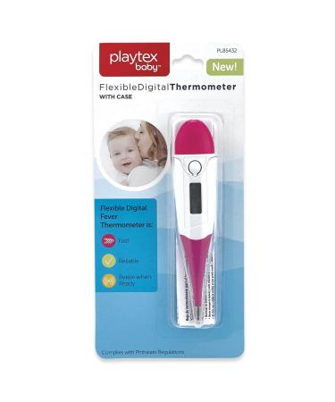 Playtex Baby Flexible Digital Thermometer with Case Pink One Size