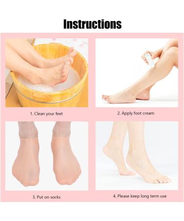 Gel Socks with Essential Oils for Foot Care | Moisturizing Cuffs for Cracked Heels & Pain Relief | XL Size | Ideal for Beauty Salons - Buy Online on SooperMarket.com