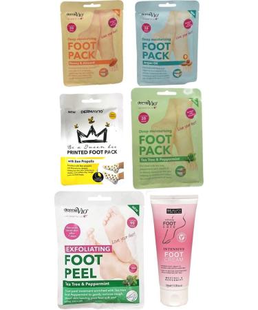 Derma V10 Foot Pack Mask (6 Pack) Deep Moisturising (Bee Propolis)