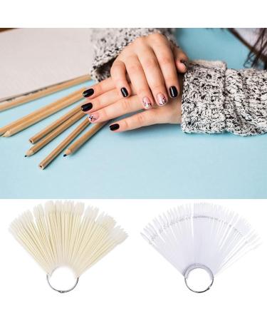50Pcs Fan Shaped Nail Art Tips Color Display Card | Nail Polish Swatch Board & Practice Tools - Buy Online on SooperMarket.com