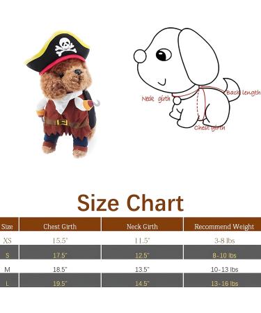 DELIFUR Medium Pirate Dog Costume - Pirates of the Caribbean Style for Dogs & Cats | International Shipping - Buy Online on SooperMarket.com