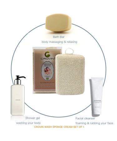 CROVIN Bath Shower Wash Sponge for Men and Women - Gentle Exfoliating Sponge for a Refreshing Bath Experience - Buy Online on SooperMarket.com