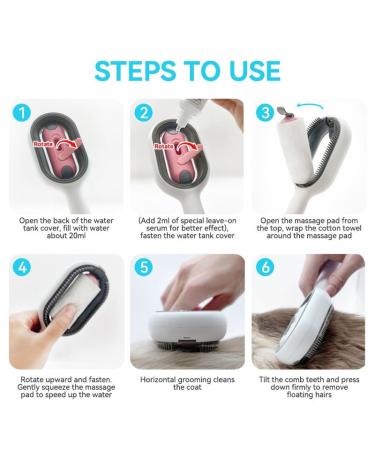 Animal Hair Removal Brush with Water Tank - Pet Hair Remover for Dogs & Cats - Includes 2 Dry Towels - Long-Haired Pink Cleaning Tool - Buy Online on SooperMarket.com