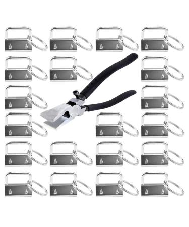 EWONICE Glass Running Pliers and 40 Pcs 1 Inch Fob Chain Wristlet Hardware with Key Ring (Key Fob with Pliers) Key Fob With Pliers Set
