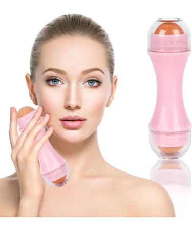 Oil-Absorbing Volcanic Face Roller - 4 Interchangeable Balls | Natural Volcanic Stone | Pink Face Scooter for Oily Skin - Buy Online on SooperMarket.com