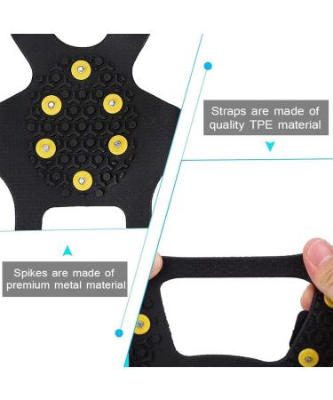 10-Stud Ice Cleats Shoe Spikes - Slip-On Crampons for Winter Outdoor Sports & Climbing - International Shipping Available - Buy Online on SooperMarket.com