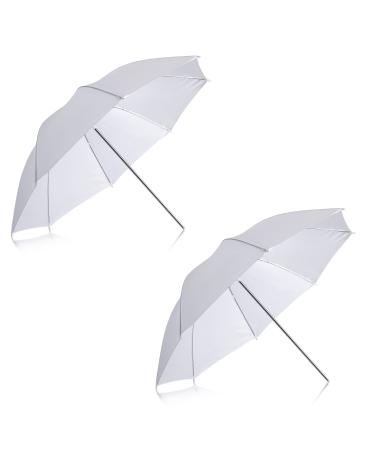 Neewer 2 Pack 33"/84cm White Translucent Soft Umbrella for Photo and Video Studio Shooting