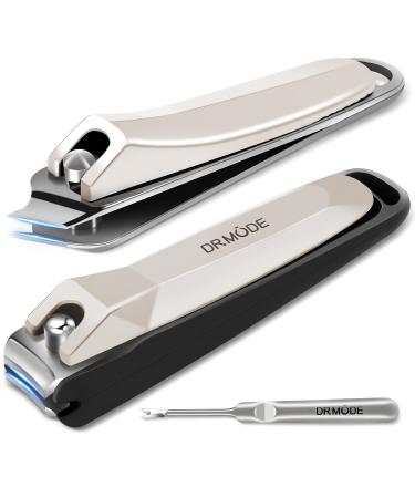 Nail Clipper Set  DR.MODE Finger Nail Clippers Adult with Catcher & Slanted Edge Nail Cutter Cuticle Clippers  Mess Free Splash Proof Fingernail & Toenail Clippers with Cuticle Trimmer for Men Women Anti-splash Medium