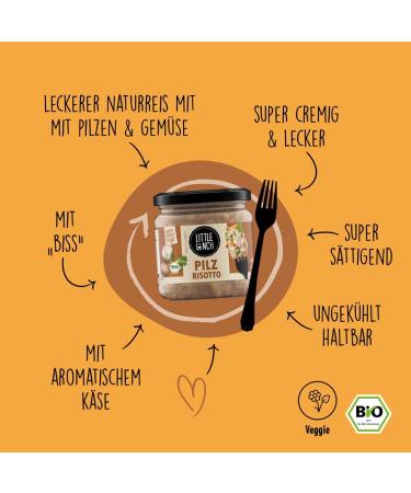 Little Lunch Organic Mushroom Risotto - Ready Meal 100% Veggie Pack of 6 (6 x 350g) - International Shipping Available - Buy Online on SooperMarket.com