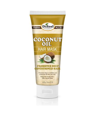 Difeel Coconut Oil Hair Mask 8 oz. - Hair Conditioning Treatment for Color Treated Hair  Natural Hair Damage Repair