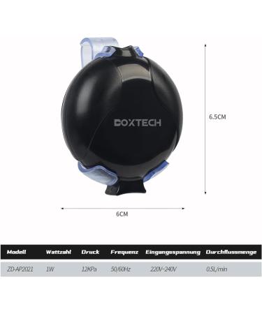 Box-Tech Mini Quiet Aquarium Oxygen Pump with Air Stone & Hose - Ideal for Fish Pools & Nano Aquariums - Black - Buy Online on SooperMarket.com