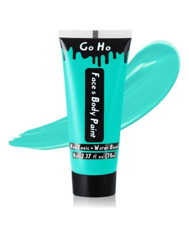 Go Ho Teal Cream Face Body Paint(2.37oz 70ml) Water Based Teal Makeup Face Painting for Adults Children SFX Cosplay Costumes Festivals Halloween