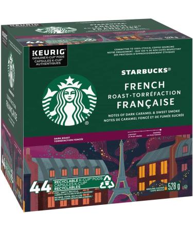 Starbucks French Roast Dark Roast Ground Coffee K-Cup Pods 44 ct Box & Pike Place Medium Roast K-Cups Single Serve Keurig Compatible Coffee Pods for Keurig Brewers - 24 Capsules - Buy Online on SooperMarket.com