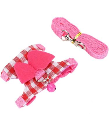 Small Pet Vest Chest Strap Pet Walking Harness and Leash Set Rabbit Squirrel Ferret Hamster Pink Vest Harness(S) - Buy Online on SooperMarket.com