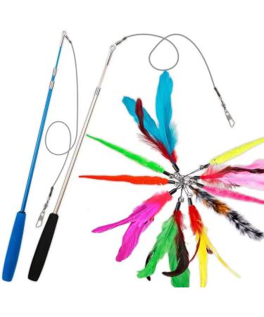 JIARON Cat Toys | 2PCS Retractable Wand and 10PCS Bell Refills | Interactive Teaser for Kitten or Cats - Buy Online on SooperMarket.com