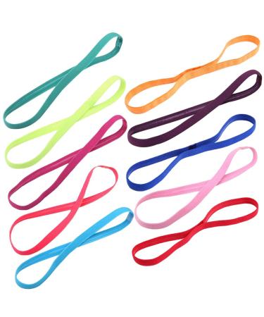 Besportble 10st hair tire hair band elastic elastic yoga stirring of yoga sporty headband mini-headband elastic elastic headbands sports head cover fitness running sports belt