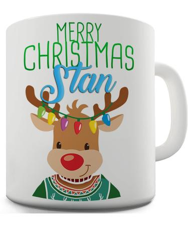 Berry Prints 11 OZ Personalised Christmas Reindeer Sweate Coffee Mugs for Tea Hot Chocolate - Ceramic Cups for Valentine Birthday Gift Home and Office